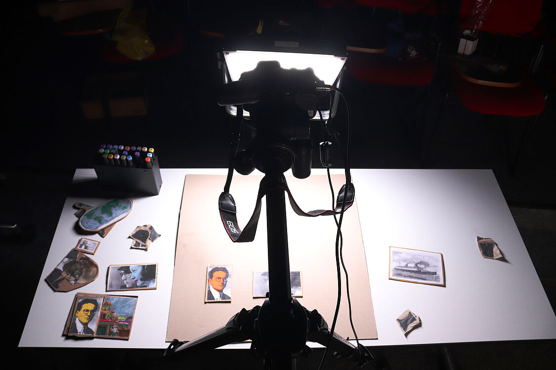 Ansicht Arbeitsplatz Stop Motion Legetrick