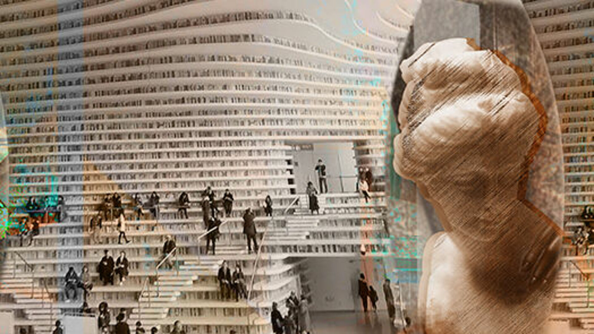 Binhai Bibliothek in Tianjin, Collage durch Alice Bleistein