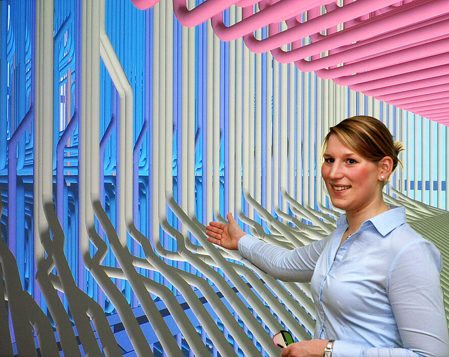 Foto: Hochauflösende Visualisierung der Kühlsystemelemente eines Kraftwerkes.