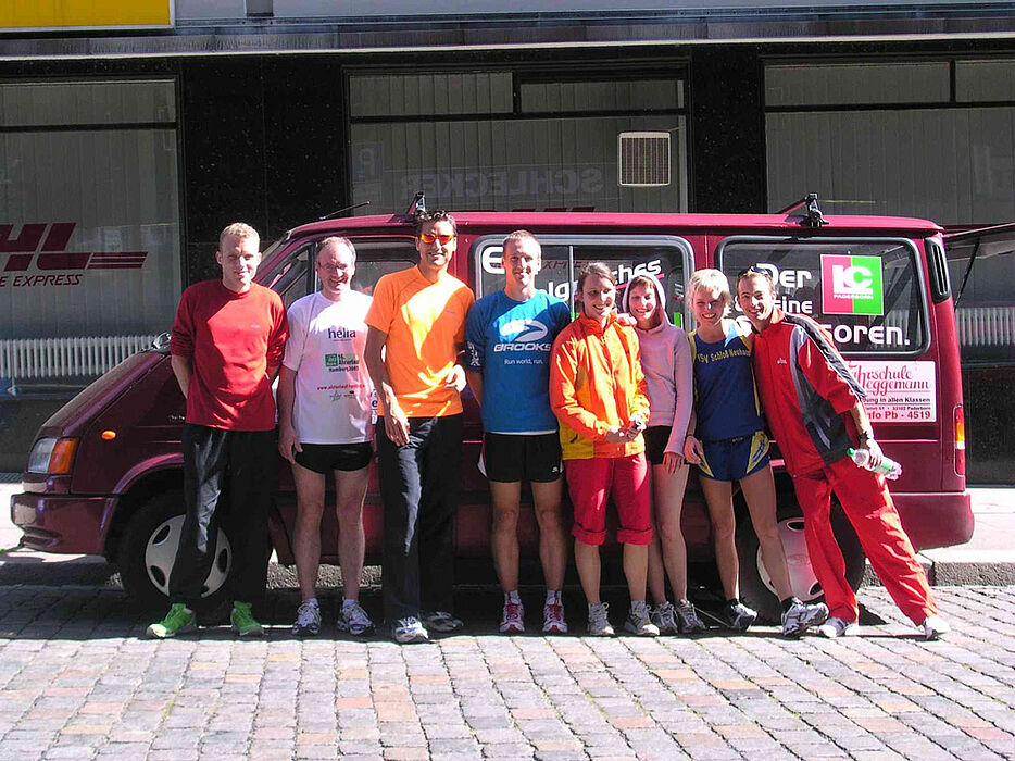 v.L.n.R. Michael Brandt, Ludger Rath (Betreuer und Lauffeuer-Urgestein), Nils Niemeyer, Philipp Brouwer, Julia Böker, Christina Böker, Kristin Gutthoff, Sebastian Brandt