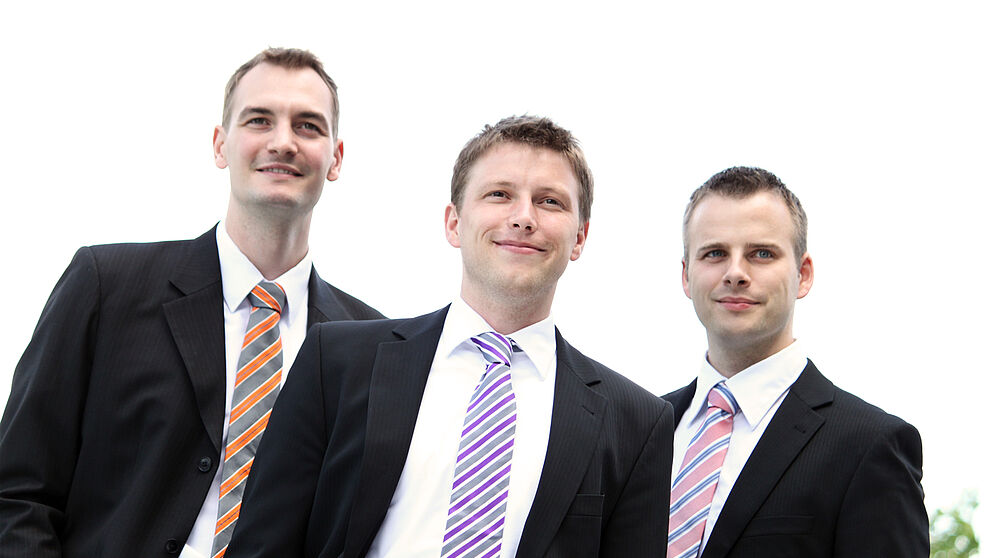 Foto (privat): Blicken optimistisch in die Zukunft – die Unternehmensgründer der TAKTIQ GmbH & Co. KG (v. l.): Dr. Simon Altemeier, Dr. Viktor Dück und Dr. Christoph Danne.