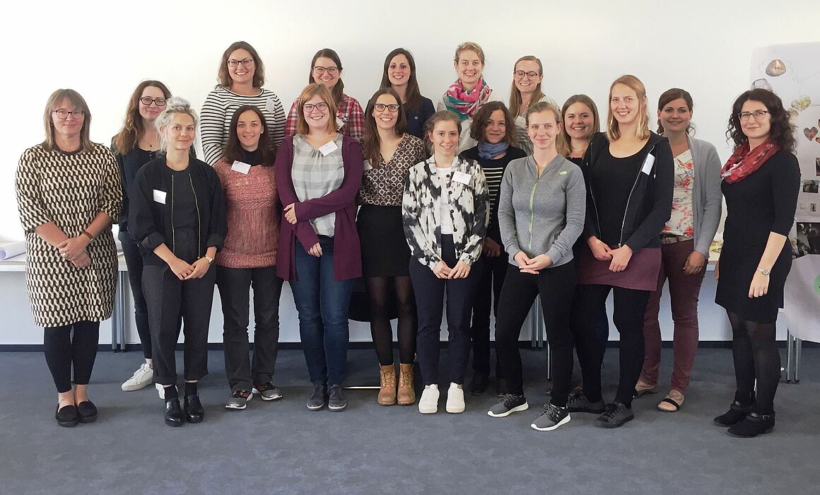 Foto (Mentoring-Programm): Die Auftaktveranstaltung bildete für 17 Doktorandinnen den Startpunkt zur interdisziplinären Vernetzung und zum Austausch mit einer externen Mentorin.