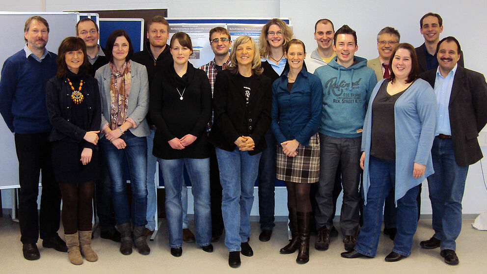 Foto (Universität Paderborn, Christof Gockel): v. li.: Thomas Rudsinske (HLA Hameln), Katharina Löwenstein, Christian Stricker (HLA Hameln), Carolin Niemeyer, Jan-Harald Gonschewski, Marie-Ann Kückmann, Marcel Fortmann (Universität Paderborn), Ingrid 