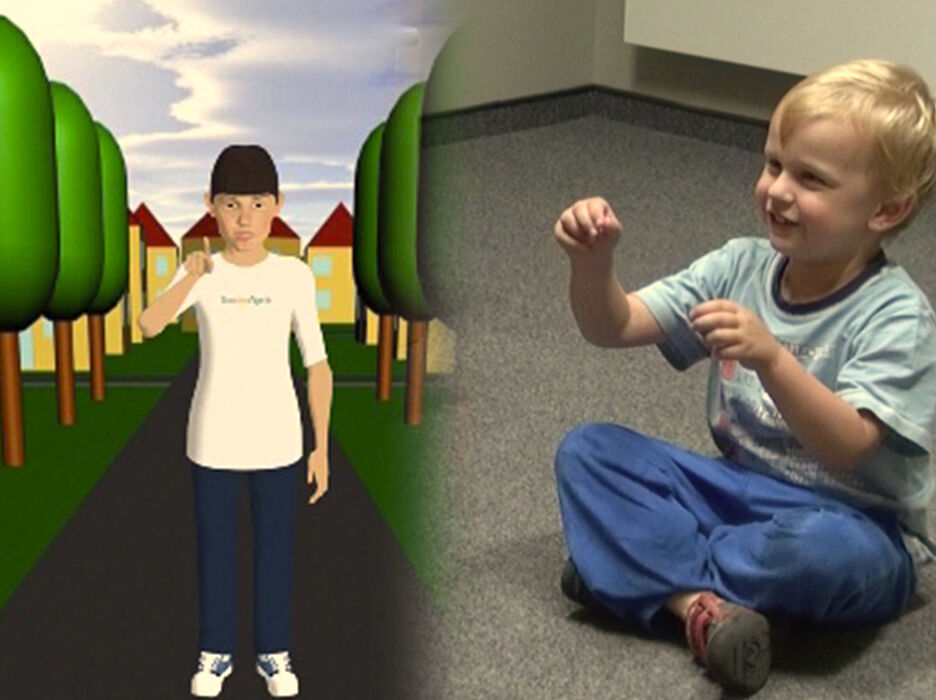 Foto (CITEC/Universität Bielefeld): Ein Modell soll zeigen, wie Kinder Gesten beim Sprechen einsetzen.