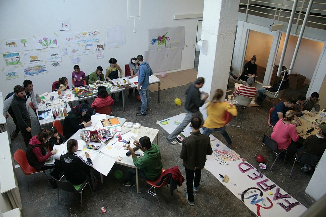 Foto (Universität Paderborn, Fach Kunst): Blick ins Atelier.