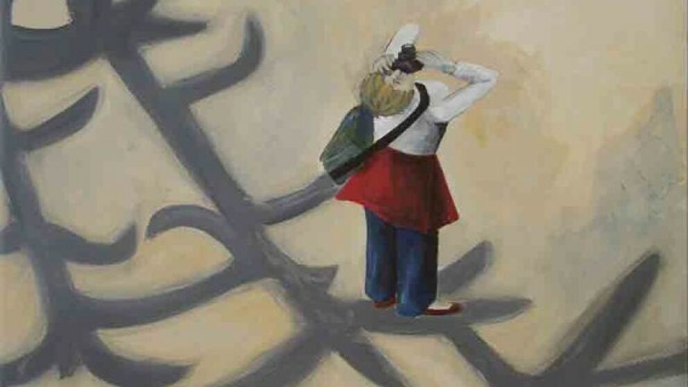 Abbildung: Aus der Serie „gente di primavera“ 2009/2010 von Alexandra Knie, Acryl auf Leinwand, 30x40 cm.