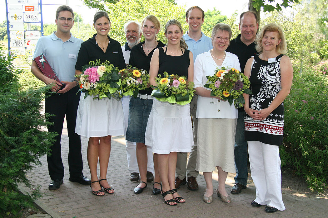 Foto (DSOR): Mitglieder des DS&OR Clusters (v. l.): Dipl.-Wirt.-Inf. Kostja Siefen (Daimler AG), Katrin Klaas (myconsult GmbH), Dr. Volker Bastert (Steuerberatung Dr. Bastert & Kollegen), Ann Katrin Schade (myconsult GmbH), Kerstin Husemann (DS&OR Alumni 