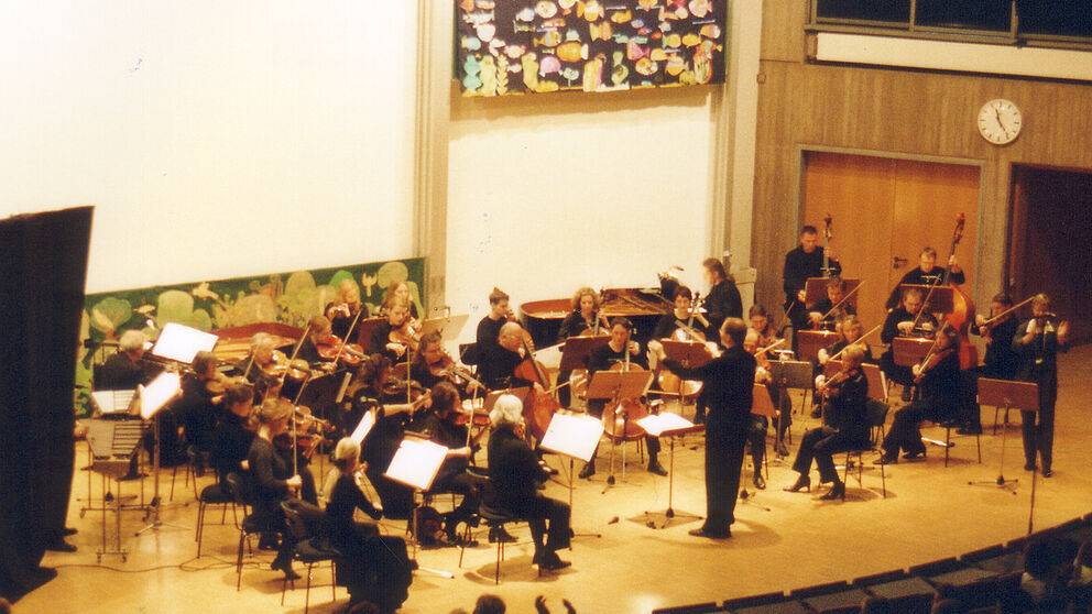 Foto: Das Hochschulorchester beim „Karneval der Tiere“ im Audimax der Universität