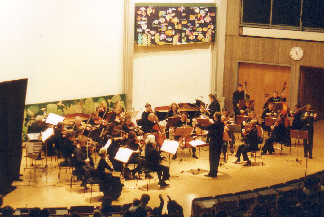 Foto: Das Hochschulorchester beim „Karneval der Tiere“ im Audimax der Universität