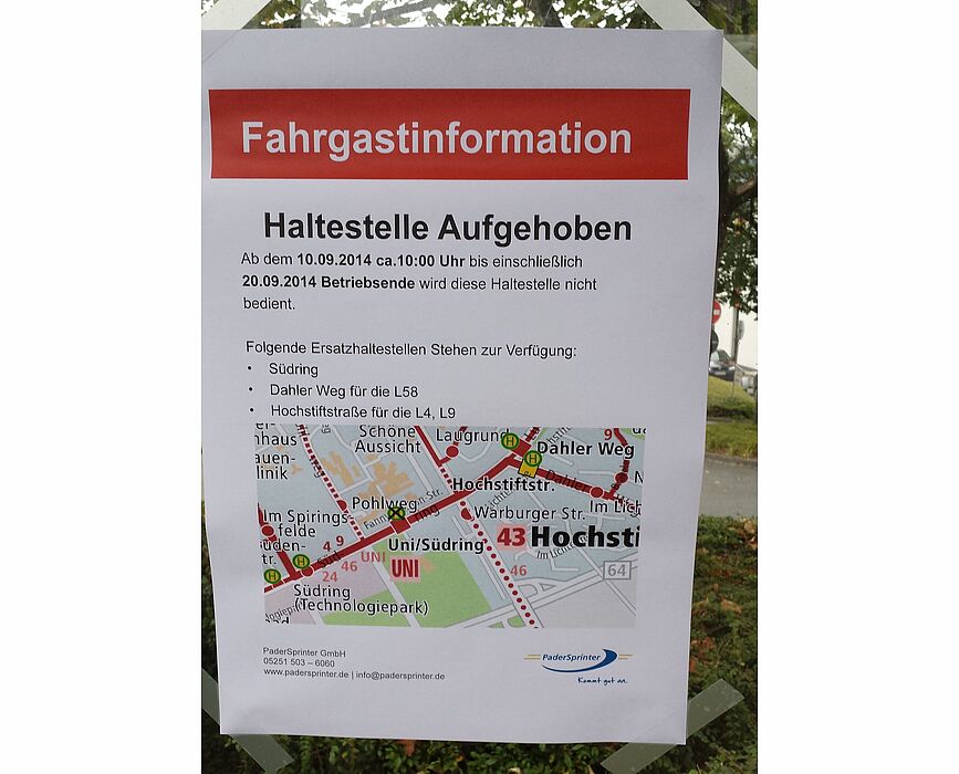Foto (Carsten Balewski): Haltestellenaufhebung