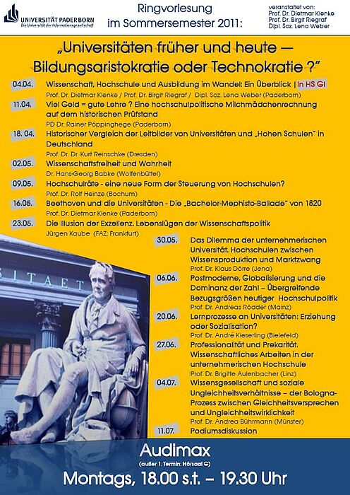 Abbildung: Flyer/Plakat zur Ringvorlesung