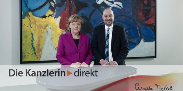 Foto (Universität Paderborn): Dr.-Ing. Roman Dumitrescu hat sich mit Angela Merkel über die digitale Revolution unterhalten.