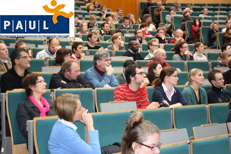 Foto: Über 400 Hochschulangehörige nahmen an der PAUL-Informationsveranstaltung im Audimax teil.