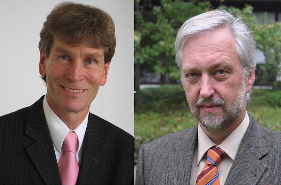 Fotos: Prof. Dr. Nikolaus Risch, Präsident der Universität Paderborn, und Prof. Dr. Wilhelm Schäfer, Vizepräsident für Forschung und wissenschaftlichen Nachwuchs (v. l.)