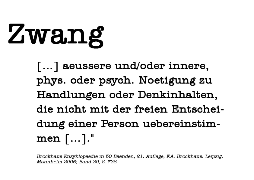 Abbildung: Definition von Zwang im Brockhaus