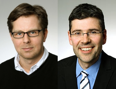 Fotos: (v. l.) Prof. Dr.-Ing. Guido Grundmeier und Prof. Dr.-Ing. Hans-Joachim Schmid