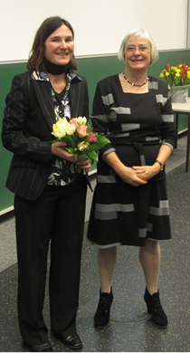 Foto (C. Meiring): HaBiFo-Preisverleihung 2014, Dr. Nicole Riemer (l.) und Prof. Dr. Irmhild Kettschau (r.).
