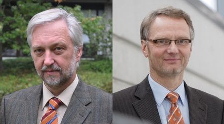 Fotos (Universität Paderborn): Prof. Dr. Wilhelm Schäfer (l.), Sprecher der International Graduate School Dynamic Intelligent Systems und Vizepräsident für Forschung und wissenschaftlichen Nachwuchs der Universität Paderborn, und Prof. Dr. Eckhard St